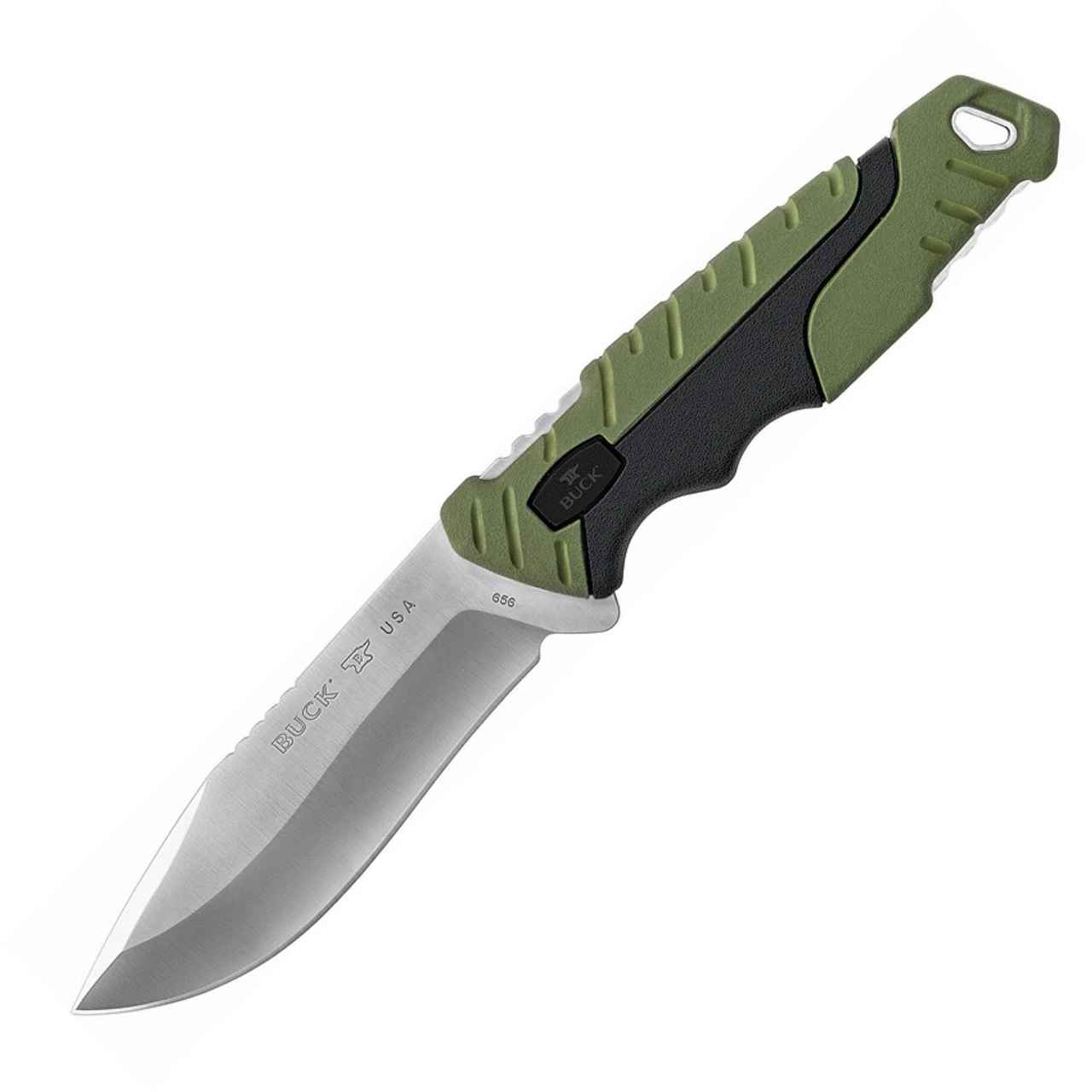 Buck Knives Buck Large Pursuit 656GRS, 420H Stainless Steel Drop Point Plain Blade, Green And Black GFN/Versaflex Handle 3 Buck Knives Buck Large Pursuit 656GRS, 420H Stainless Steel Drop Point Plain Blade, Green And Black GFN/Versaflex Handle
