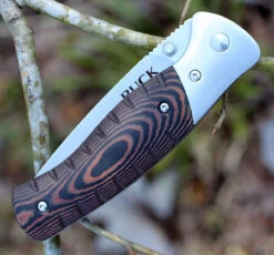 Buck Knives Buck 836BRS Folding Selkirk, 3.9" 420HC Plain Blade, Brown/Black Micarta Handle -Buck Knives 836brs.3 64367.1566585925