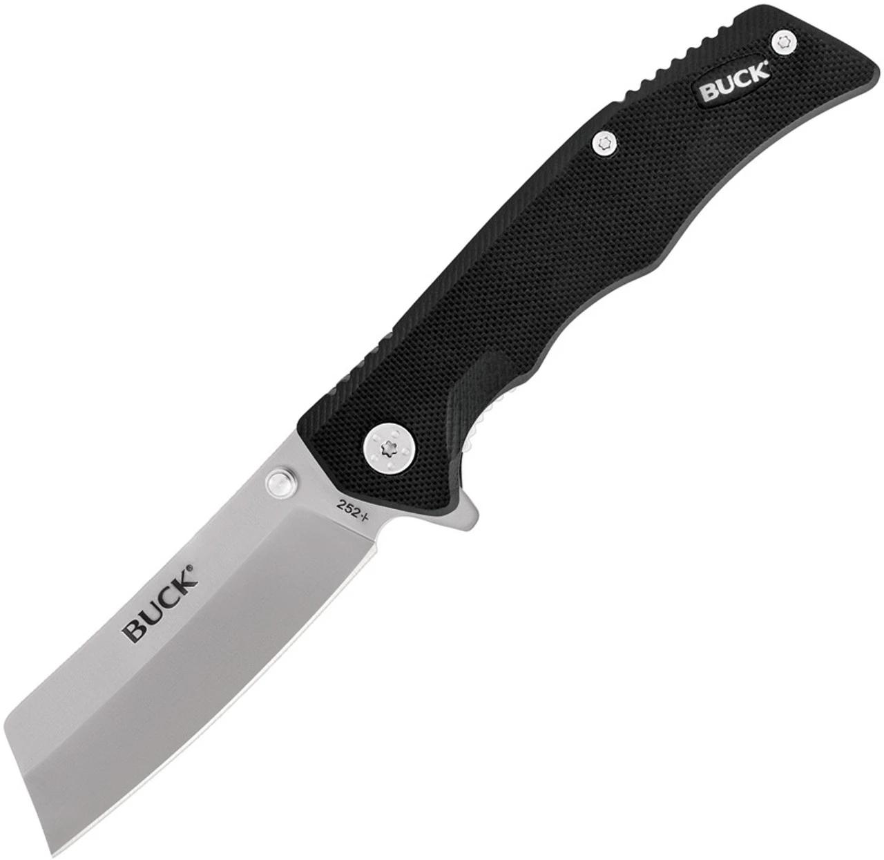 Buck Knives Trunk 0252BKS, 2.875" 7Cr Stainless Steel Satin Cleaver Blade, Black G-10 Handles 3 Buck Knives Trunk 0252BKS, 2.875" 7Cr Stainless Steel Satin Cleaver Blade, Black G-10 Handles