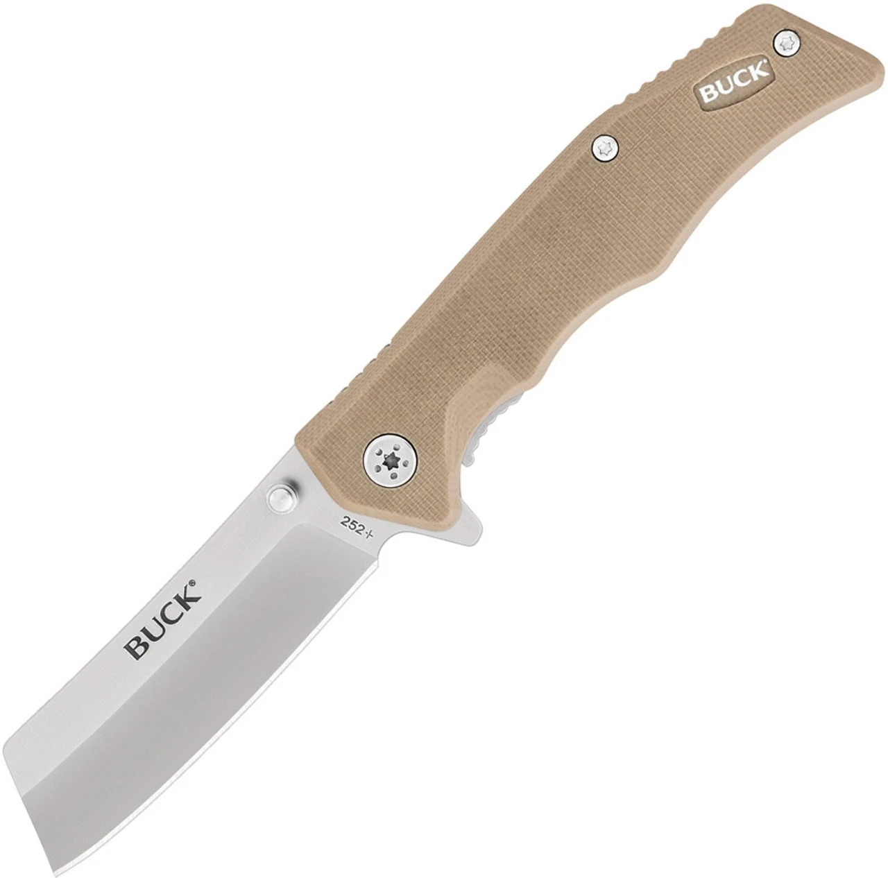 Buck Knives Trunk 0252TNS, 2.875" 7Cr Stainless Steel Satin Cleaver Blade, Khaki G-10 Handles 3 Buck Knives Trunk 0252TNS, 2.875" 7Cr Stainless Steel Satin Cleaver Blade, Khaki G-10 Handles