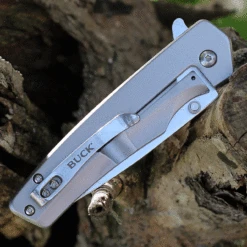 Buck Knives Odessa 0254SSS, 3.125" 7Cr Stainless Steel Satin Drop Point Blade, Gray Stainless Steel Handles -Buck Knives BU254SS.2 91865.1625858471