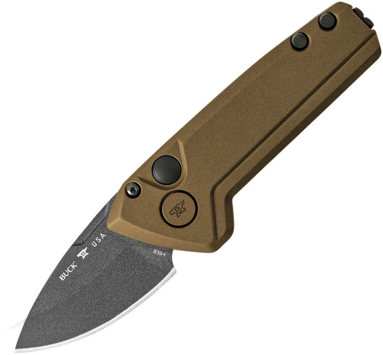 Buck Knives Mini Deploy Auto - Bronze Alum (1.875" 154CM) BU839BRS1 3 Buck Knives Mini Deploy Auto - Bronze Alum (1.875" 154CM) BU839BRS1