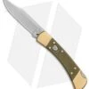Buck Knives Buck 110 Automatic Knife OD Green Canvas Micarta/Brushed Brass (3.75" SW)