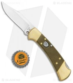 Buck Knives Buck 112 Exclusive Automatic Knife Green Micarta/Brass (3" Satin) 12 Buck Knives Buck 112 Exclusive Automatic Knife Green Micarta/Brass (3" Satin) -Buck Knives Buck 112 Exclusive Auto OD Green Micarta Polished Brass Satin 0112GRSABHQ B BHQ 101545 jr bottlecap 1 2
