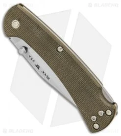 Buck Knives Buck 112 Slim Pro Lockback Folding Knife OD Green Micarta (3" Satin) 8 Buck Knives Buck 112 Slim Pro Lockback Folding Knife OD Green Micarta (3" Satin) -Buck Knives Buck 112 Slim Pro OD Green Micarta satin BHQ 88733 er spine