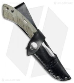 Buck Knives Buck 543 Open Season Caping Knife Fixed Blade OD Green Micarta (3.5" Satin) -Buck Knives Buck 543 Open Season Caping OD Green Micarta Satin 0543ODS BHQ 79556 jr sheath