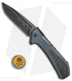 Buck Knives Buck 829 Marksman Elite Folding Knife Blue W/ Carbon Fiber Inlay (3.5" Black SW) -Buck Knives Buck 829 Marksman Elite blue carbon fiber inlay black sw BHQ 51761 er size