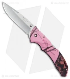 Buck Knives Buck Bantam BHW Lockback Knife Pink Mossy Oak Camo (3.625" Satin) 0286CMS10
