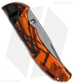 Buck Knives Buck Bantam BLW Knife Mossy Oak Orange Camo (3.125" Satin Plain) 0285CMS9 -Buck Knives Buck Bantam BLW Mossy Oak Camo Orange 0285CMS9 B CAT. 3895 BHQ 12362 jr side