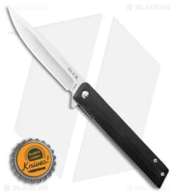 Buck Knives Buck Decatur Liner Lock Knife Black G-10 (3.5" Satin) 0256BKS -Buck Knives Buck Decatur Liner Lock Knife Black G 10 3.5 Satin 0256BKS BHQ 120516 Bottlecap