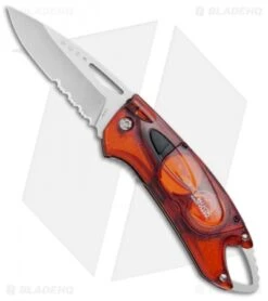 Buck Knives Buck Lumina LED Liner Lock Knife Translucent Red (3" Satin Serr) -Buck Knives Buck Lumina LED LL Translucent Red Satin Serr B777 RD 0 BHQ 71289 jr