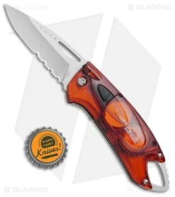 Buck Knives Buck Lumina LED Liner Lock Knife Translucent Red (3" Satin Serr) -Buck Knives Buck Lumina LED LL Translucent Red Satin Serr B777 RD 0 BHQ 71289 jr bottlecap