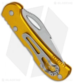 Buck Knives Buck Mini SpitFire Lockback Knife Yellow (2.75" Satin) 0726YWS -Buck Knives Buck Mini SpitFire LB Yellow Satin 0726YWS BHQ 92993 jr side