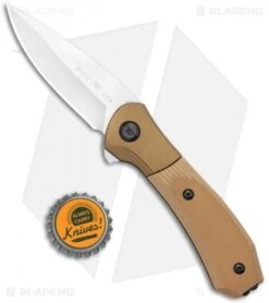 Buck Knives Buck Paradigm Spring Assisted Knife Brown G-10 (3" Satin) -Buck Knives Buck Paradigm SA Brown G 10 Satin BHQ 120600 jr bottlecap