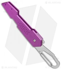 Buck Knives Buck Revolution Plunge Lock Knife W/ Carabiner Purple (3" Satin Serr) B437 -Buck Knives Buck Revolution Plunge Carabiner Purple Satin Serr B437 PLX 0 BHQ 71291 jr side