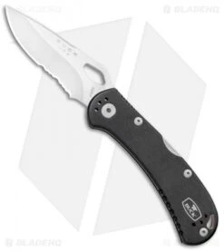 Buck Knives Buck SpitFire Lockback Knife Black (3.25" Satin Serr) 0722BKX1