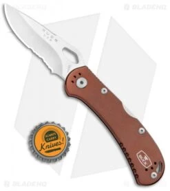 Buck Knives Buck SpitFire Lockback Knife Brown (3.25" Satin Serr) 0722BRX1 -Buck Knives Buck SpitFire LB Brown Satin Serr 0722BRX1 BHQ 92992 jr bottlecap