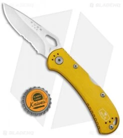 Buck Knives Buck SpitFire Lockback Knife Yellow (3.25" Satin Serr) 0722YWX1 -Buck Knives Buck SpitFire LB Yellow Satin Serr 0722YWX1 BHQ 92990 jr bottlecap