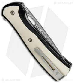 Buck Knives Buck Vantage Pro L.E. Legacy Liner Lock Knife Ivory Micarta (3.25" Damasteel) -Buck Knives Buck Vantage Pro L.E. Legacy LL Ivory Micarta Damascus 0346IVSLE B BHQ 79536 jr side