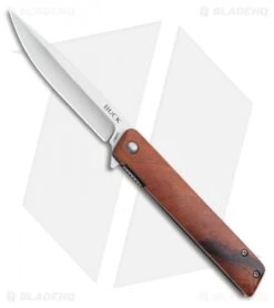 Buck Knives Buck Decatur Liner Lock Knife Guibourtia Ehie Wood (3.5" Satin) 0256BRS