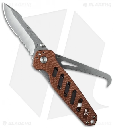Buck Knives Buck Crosslock Hoofpick Knife Brown (3.25" Satin Serr) 0183BRS 3 Buck Knives Buck Crosslock Hoofpick Knife Brown (3.25" Satin Serr) 0183BRS