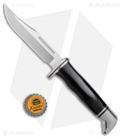 Buck Knives Buck 117 Brahma Fixed Blade Knife Black Phenolic (4.5" Satin) 0117BKS-B -Buck Knives buck 117 Brahma fixed blade Black phenolic satin BHQ 179259 jr bottlecap