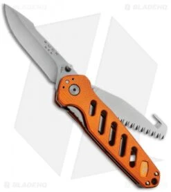 Buck Knives Buck 183 Alpha Crosslock Knife Orange W/Saw & Gut Hook Blade (3" Satin) 0183ORS1