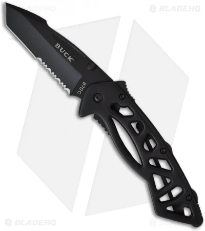 Buck Knives Buck Bones Frame Lock Knife (3" Black Serr) 0870BKX-B 3 Buck Knives Buck Bones Frame Lock Knife (3" Black Serr) 0870BKX-B