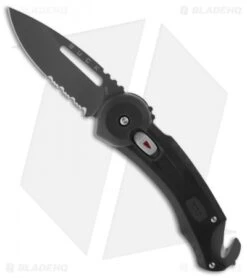 Buck Knives Buck Redpoint Rescue Black Folding Knife (2.75" Gray Serr) 0753BKX