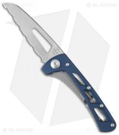 Buck Knives Buck Vertex Frame Lock Knife Blue Aluminum (3" Full Serr) 0418BLX-B
