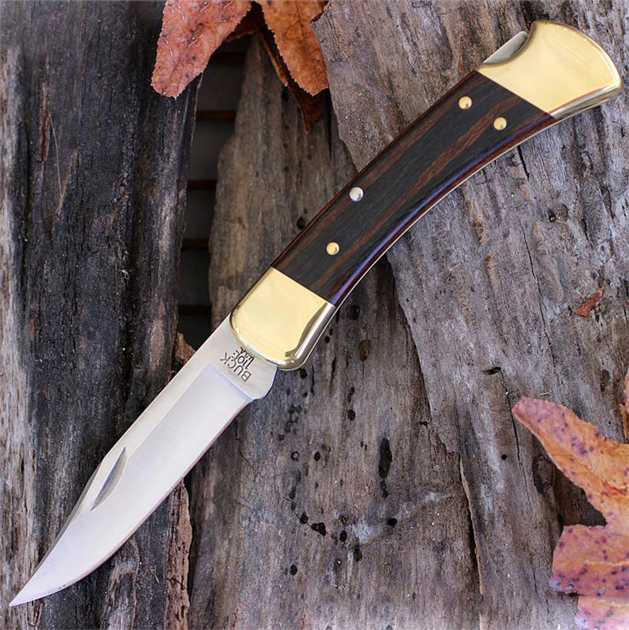Buck Knives Buck 110BRSCB Folding Hunter, 3.75" 420HC Plain Blade, Woodgrain Handle, Nylon Sheath 3 Buck Knives Buck 110BRSCB Folding Hunter, 3.75" 420HC Plain Blade, Woodgrain Handle, Nylon Sheath