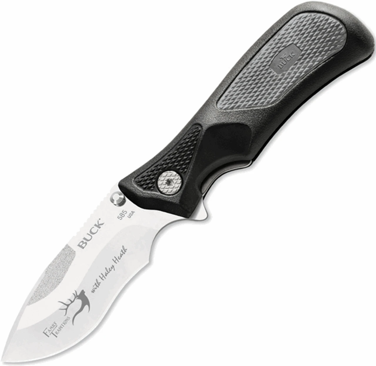 Buck Knives Buck 585GYSHH ErgoHunter Adrenaline, Haley Heath, 3"420HC Plain Blade, Nylon With Rubber Inlay 3 Buck Knives Buck 585GYSHH ErgoHunter Adrenaline, Haley Heath, 3"420HC Plain Blade, Nylon With Rubber Inlay